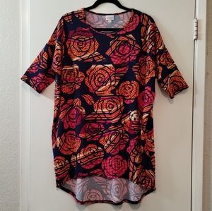 Lularow Simply Comfortable  Floral Tunic High / Low Size M